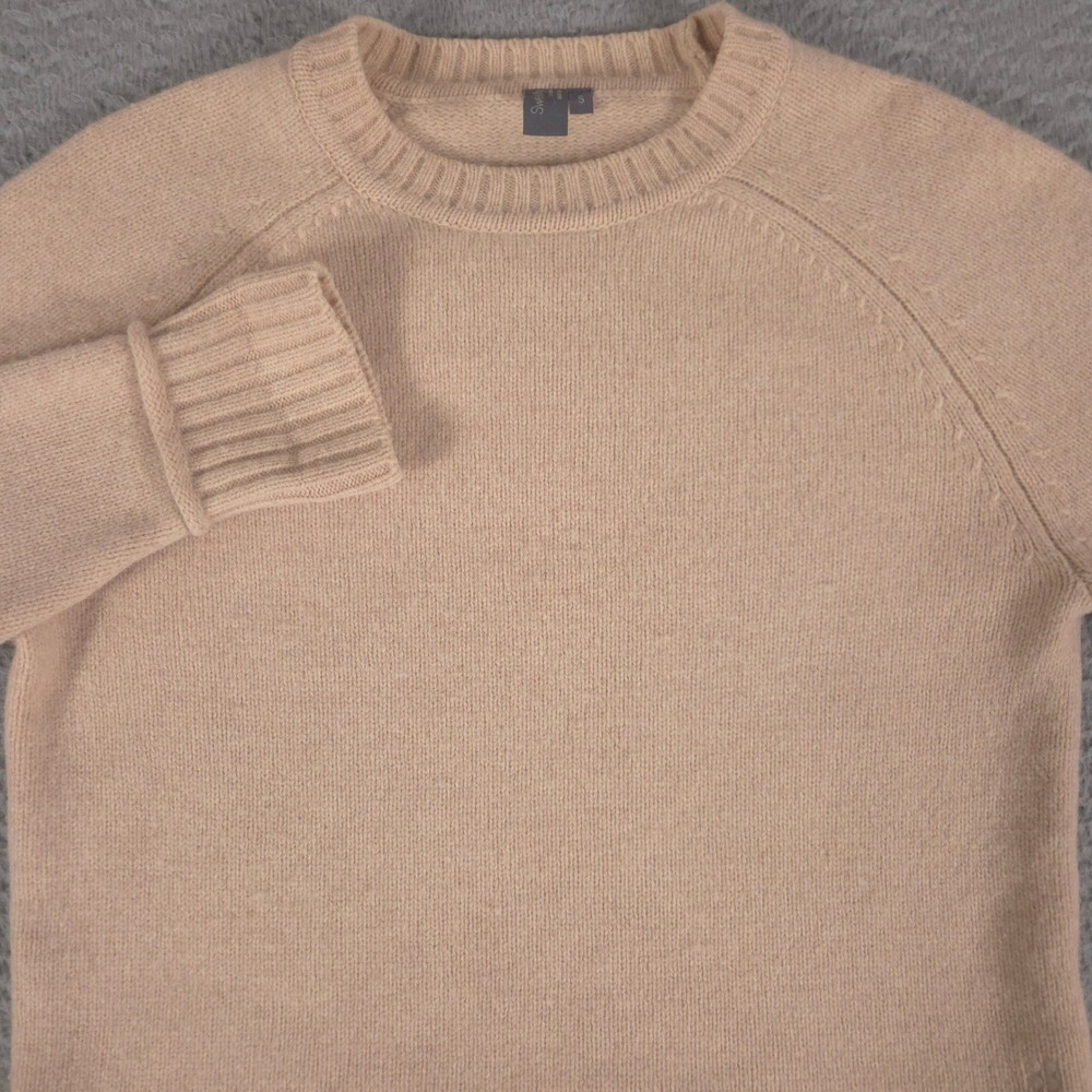 Sweaty Betty Sweater Womens Small Tan Elevate Mountain Wool Yak Blend Crew Neck